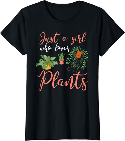 Plant Shirt Funny Plant Lover Girl Planting I Love Plants T-Shirt