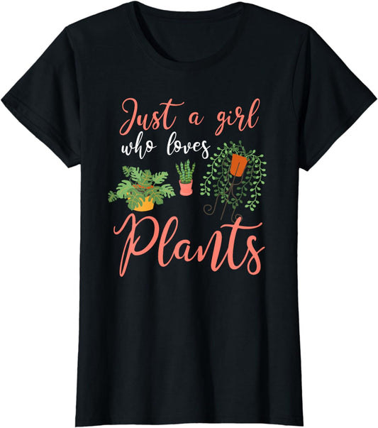 Plant Shirt Funny Plant Lover Girl Planting I Love Plants T-Shirt