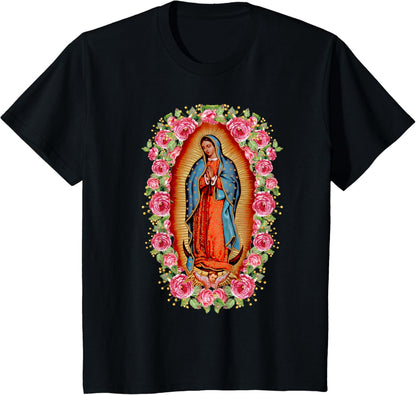 Kids Our Lady Virgen De Guadalupe Mary Maria T-Shirt