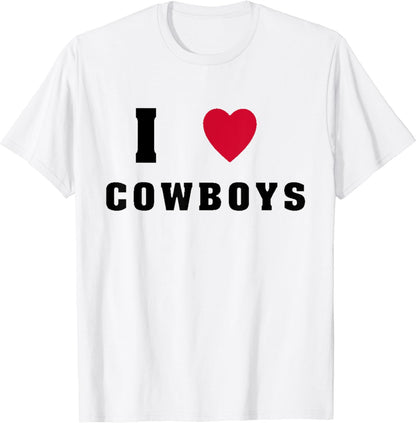 I Love Cowboys Fun Western Rodeo Girls Favorite Logo T-Shirt