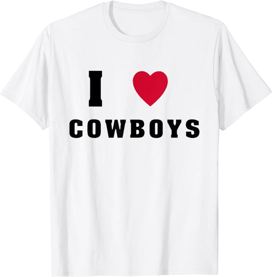 I Love Cowboys Fun Western Rodeo Girls Favorite Logo T-Shirt