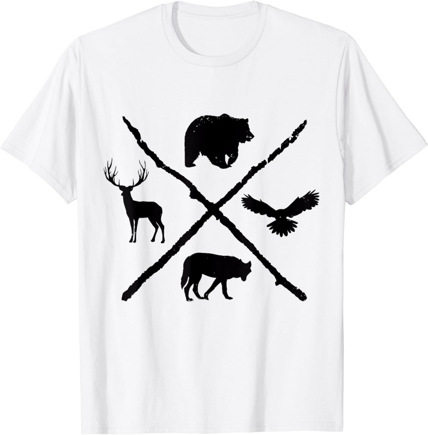 Wildlife Nature Forest Animal Silhouette Reflection Outdoor T-Shirt