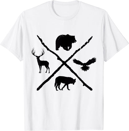 Wildlife Nature Forest Animal Silhouette Reflection Outdoor T-Shirt
