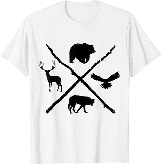 Wildlife Nature Forest Animal Silhouette Reflection Outdoor T-Shirt