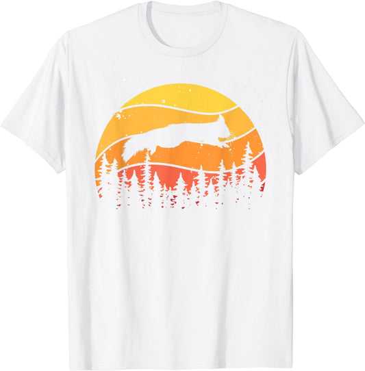 Retro Wildlife Forest Animal Lover Nature Jumping Squirrel T-Shirt