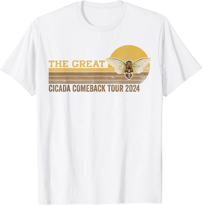 The Great Cicada Comeback Tour 2024 - Insect Invasion Retro T-Shirt