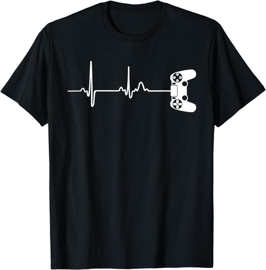 Gamer Heartbeat T-Shirt For Video Game Players T-Shirt