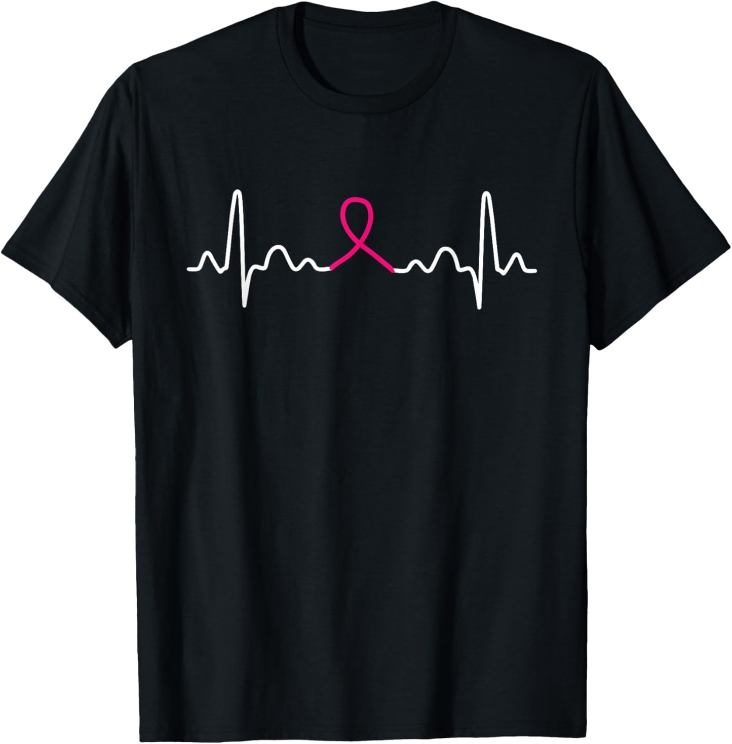 Heartbeat Breast Cancer Awareness Pink Ribbon Warrior T-Shirt