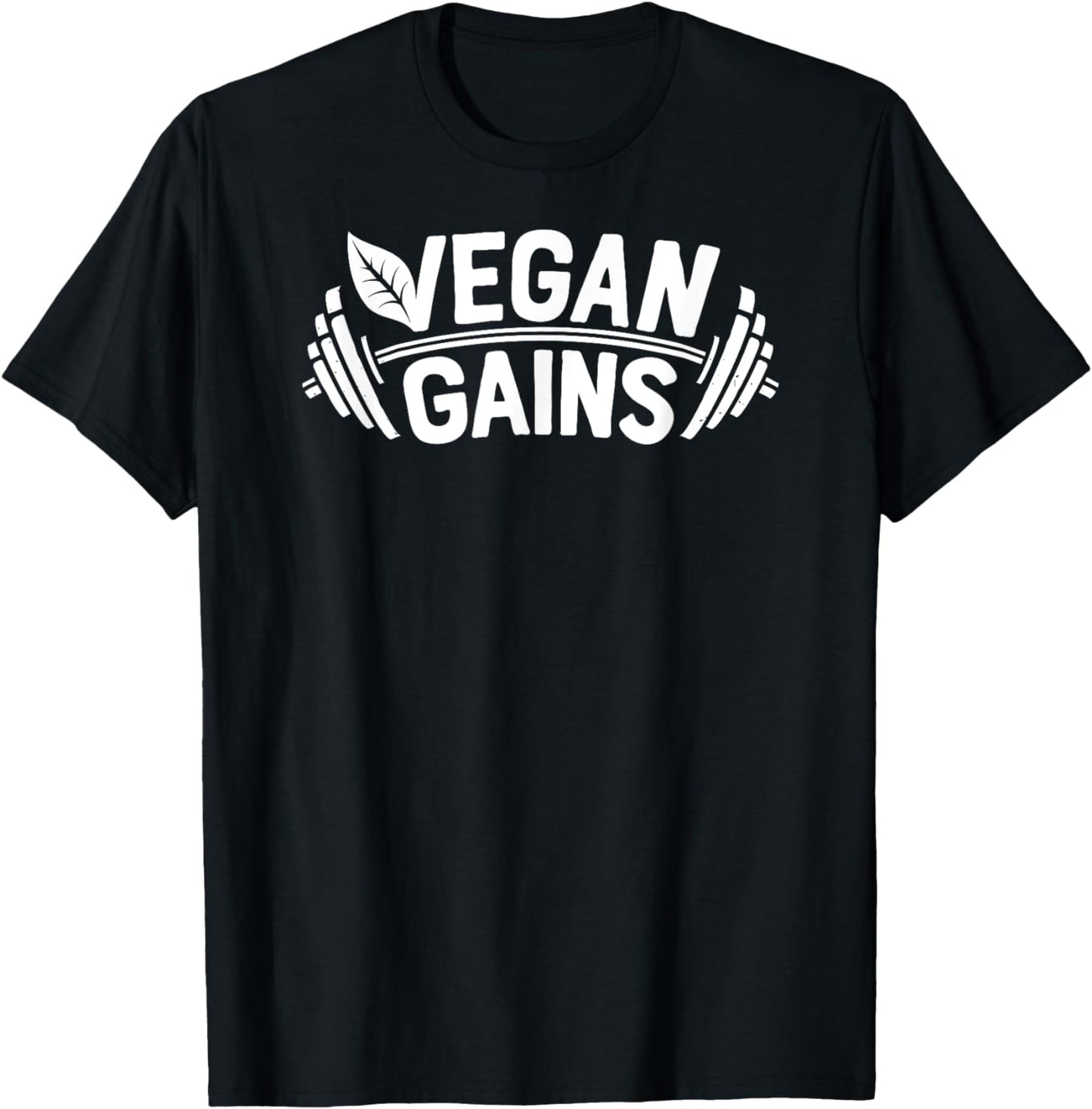 Vegan Gains T Shirt for Men Women Vegetarian Funny Gym Wear