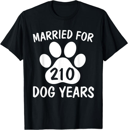 Married 210 Dog Years Thirty 30th Wedding Anniversary Shirt