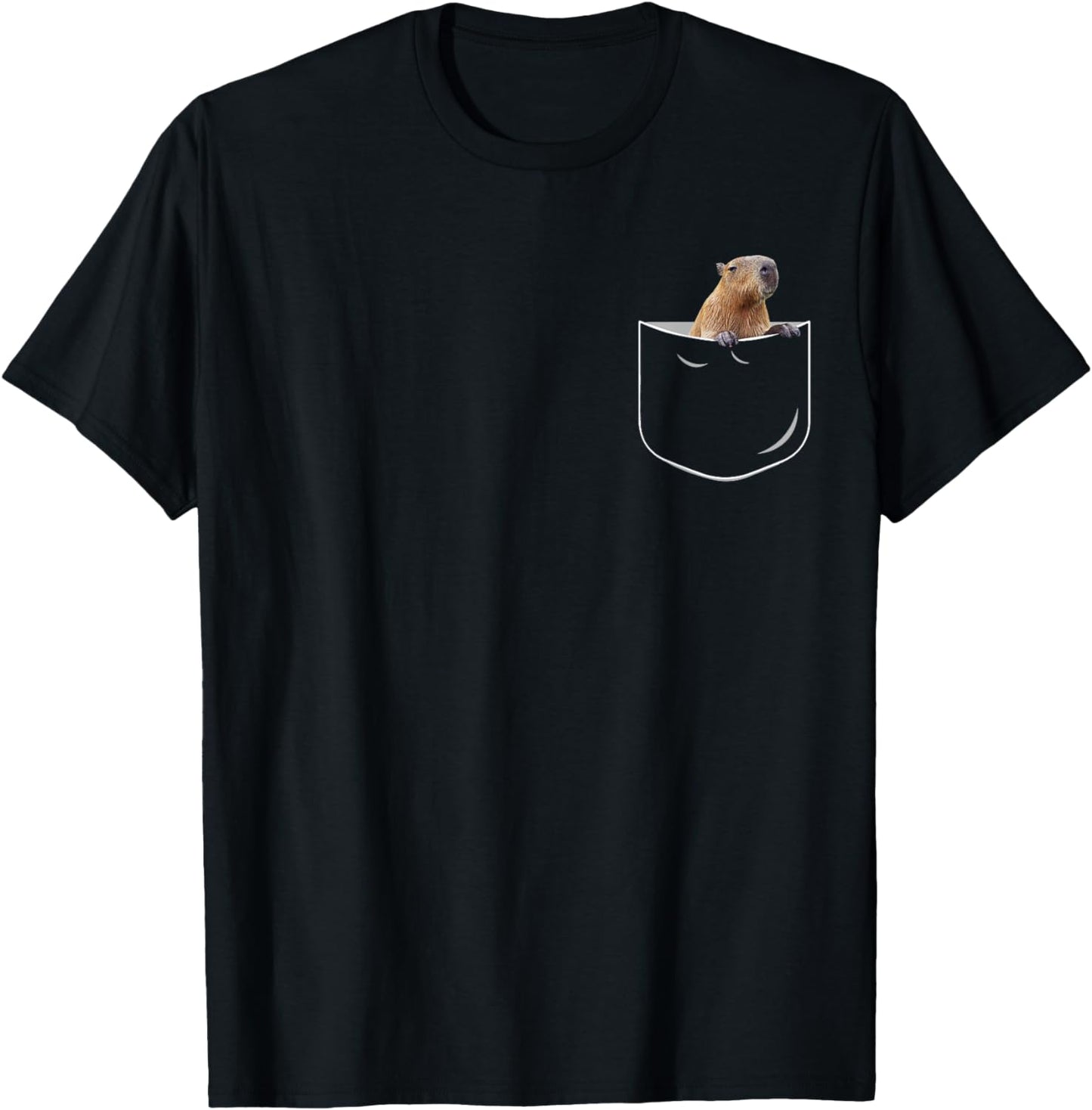 Pocket Capybara Shirt, Funny Capybara In Pocket Gift Tshirt T-Shirt