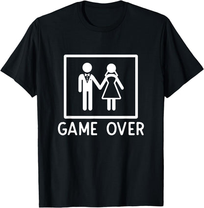 Game Over Funny Wedding Gift - Bachelor Party T-Shirt