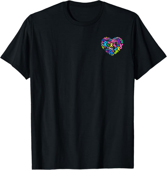 All Cancer Matters Survivors Awareness Heart Ribbon Minimal T-Shirt