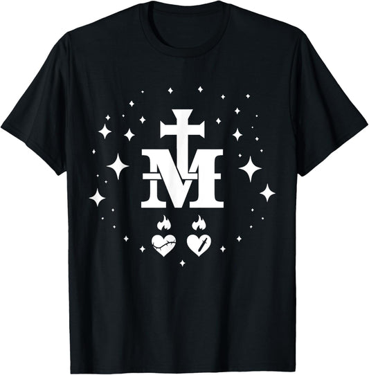 Miraculous Medal - Catholic Virgin Mary Holy Heart T-Shirt