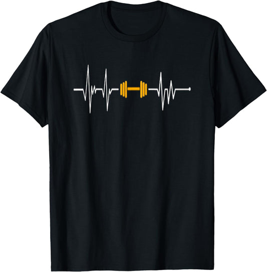 Barbell Weightlifting Heartbeat Shirt - Bodybuilding T-Shirt