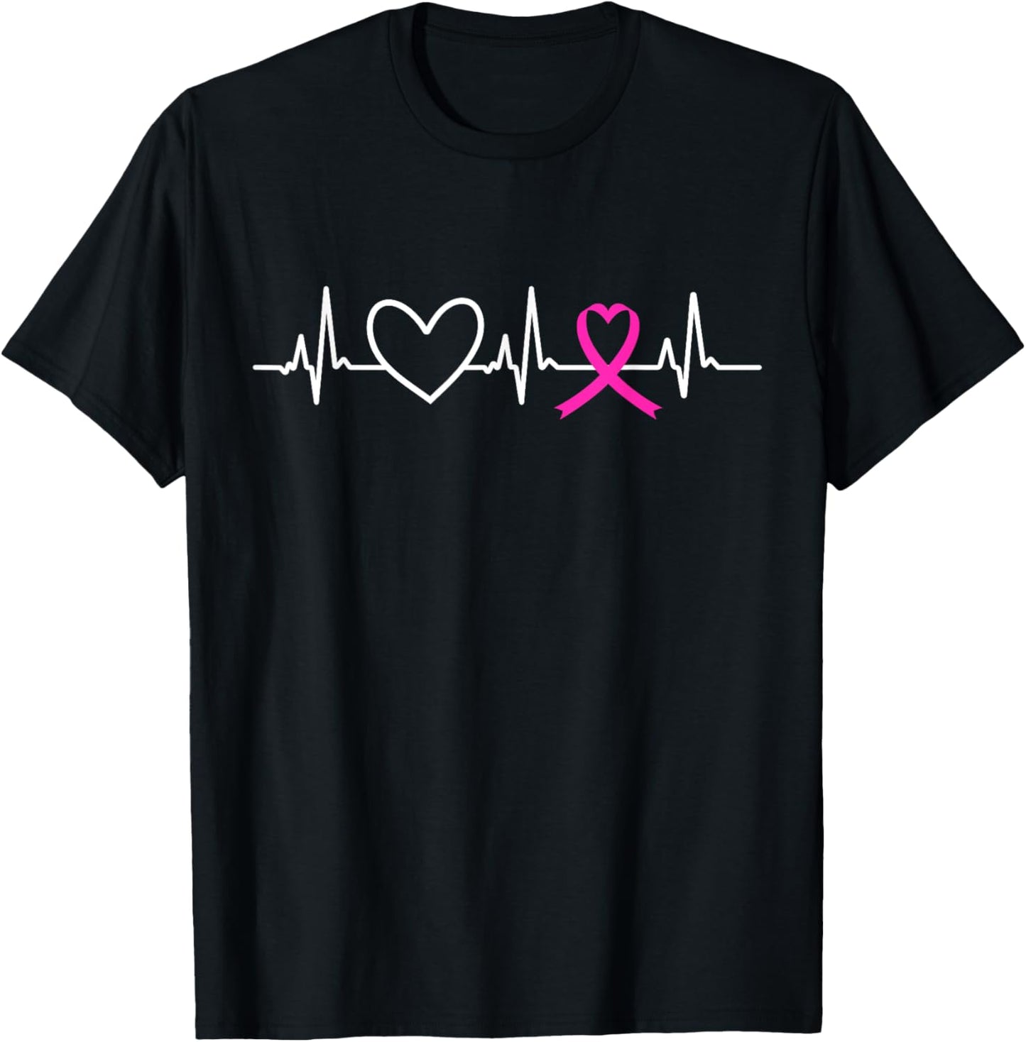 Breast Cancer Awareness Month Ribbon Heartbeat Gifts T-Shirt