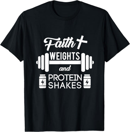 Faith Weights Christian Gym Weightlifting Workout Shirt