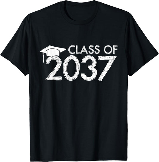 Class Of 2037 Grow With Me Graduation First Day Of School T-Shirt