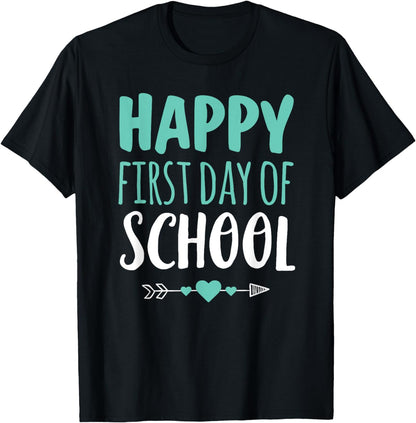 Happy First Day Of School T Shirt Teacher Student Arrow Cute T-Shirt