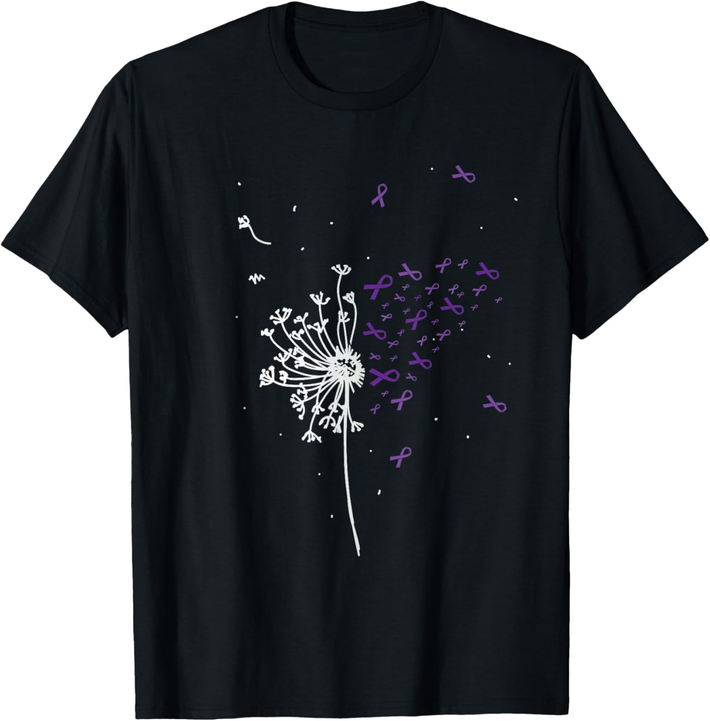 Dandelion Purple Ribbon Lupus Inspirational Awareness Gifts T-Shirt