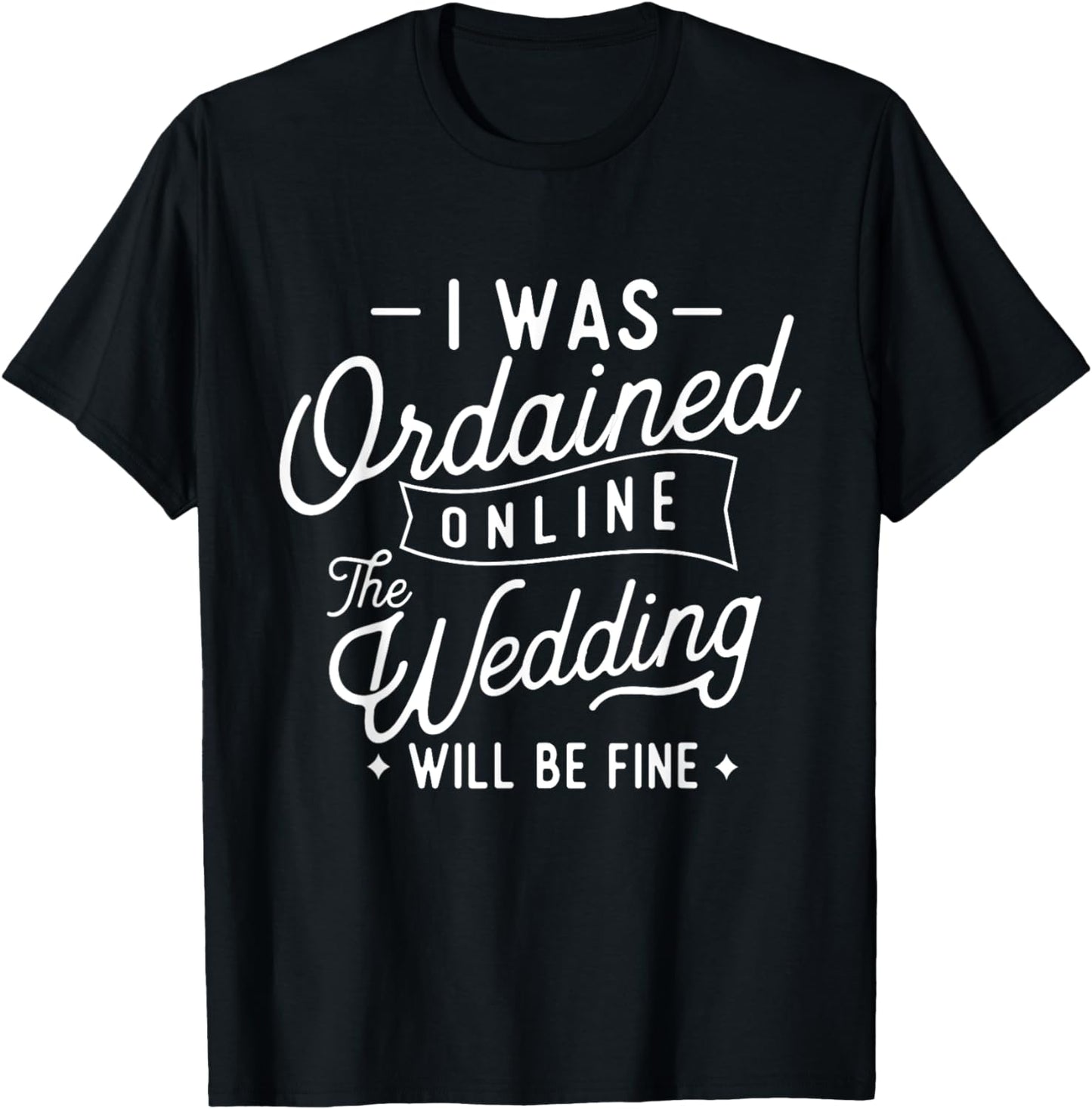 Online Ordained Minister T-Shirt - Classic Fit, Boat Neck, Short Sleeve, Black