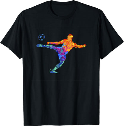 Soccer Athlete Sports Graphic Drawing T-Shirt