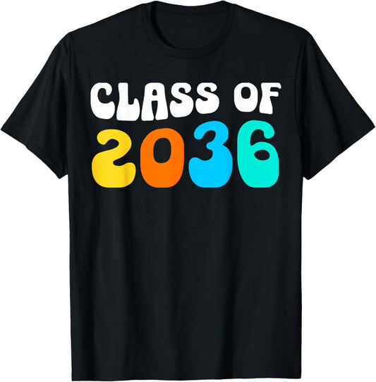 Groovy Wavy Class of 2036 Grow With Me First Day of School T-Shirt