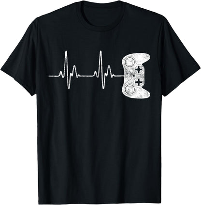 Gamer Heartbeat T-Shirt Video Game Lover Shirt T-Shirt