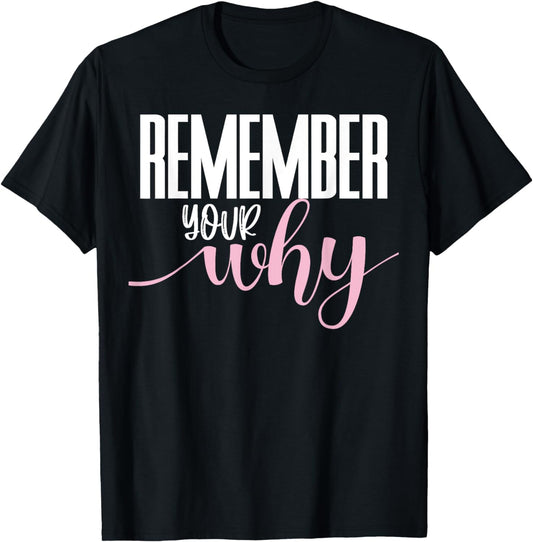 Remember Your Why Gym Motivation Fitness Inspirational T-Shirt