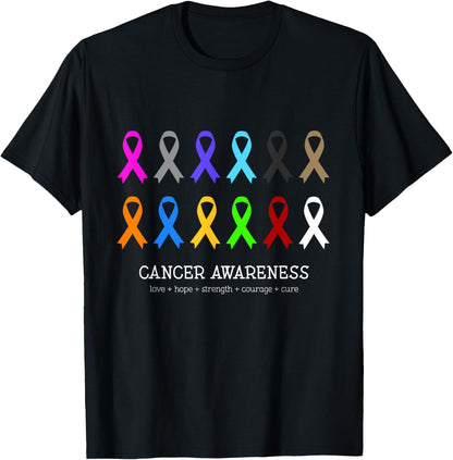 Cancer Awareness Clothing - Fight Cancer Ribbon T-Shirt