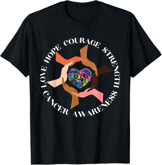 All Cancer Matters Awareness Fight All Cancer Ribbon Support T-Shirt