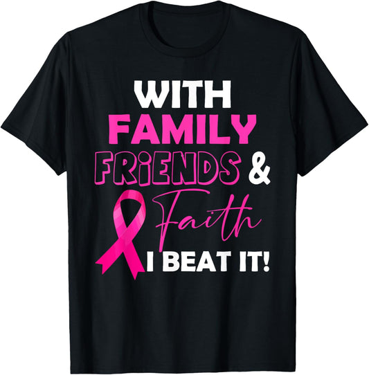 I Beat Breast Cancer Pink Ribbon Breast Cancer Survivor T-Shirt