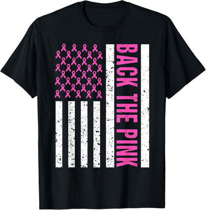 Back The Pink Breast Cancer Awareness Flag Toddler Women Men T-Shirt