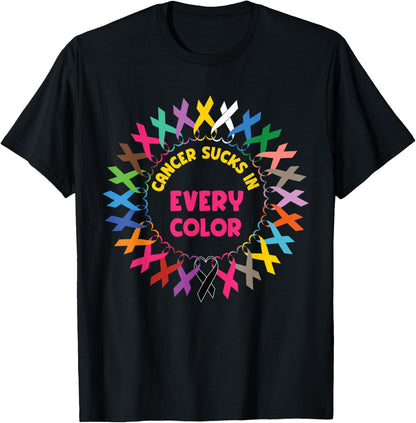 Cancer Sucks In Every Color Fighter | Funk Cancer T-Shirt