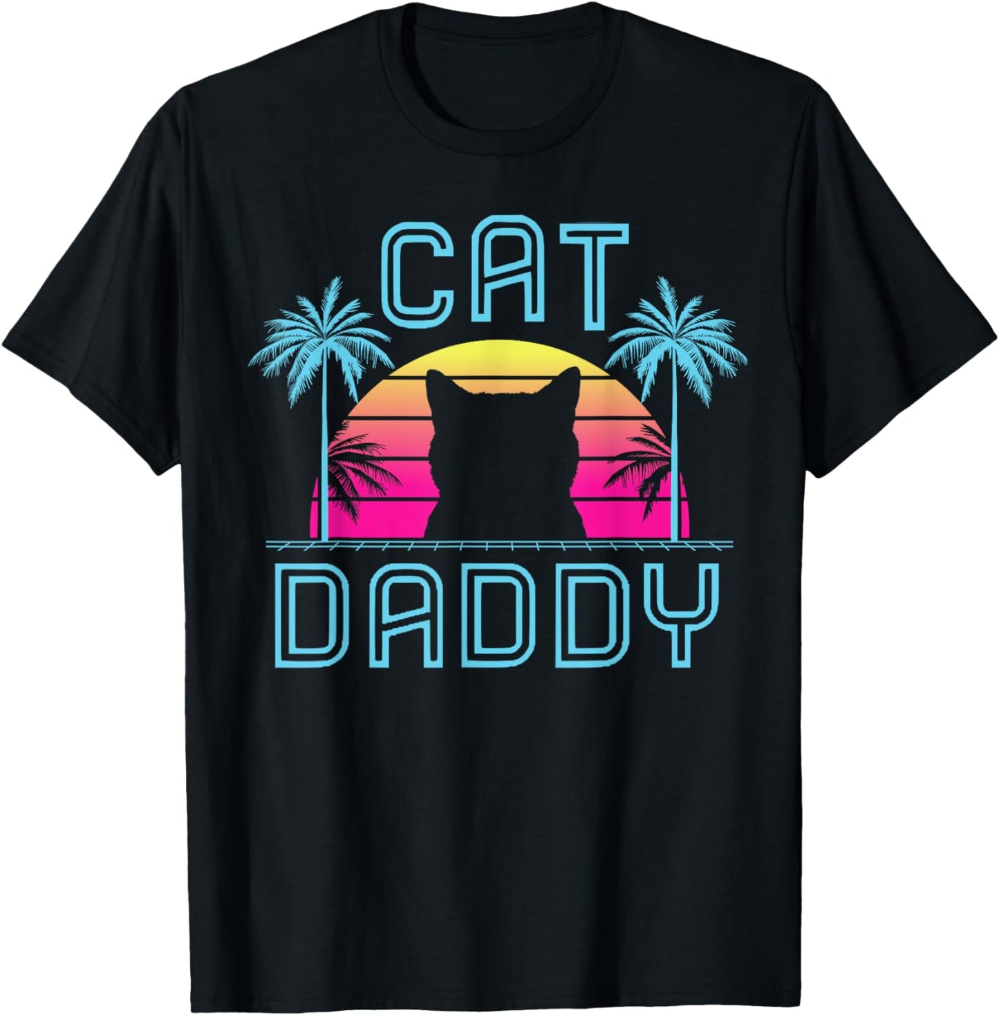 Cat Daddy Dad fathers day retro summer cat papa T-Shirt
