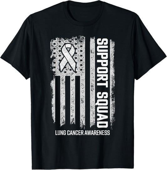 Lung Cancer Shirts Support Squad Lung Cancer Awareness T-Shirt