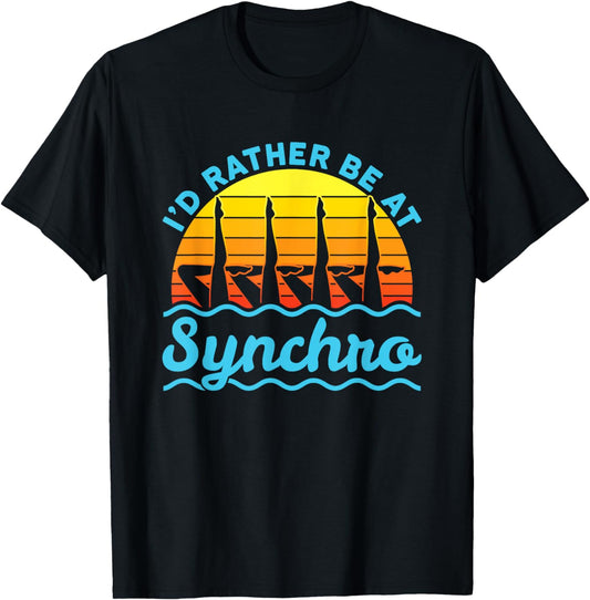 I'd Rather Be At Synchro Retro Synchronized Swimming T-Shirt