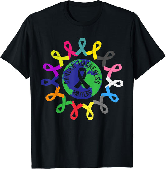 All Cancer Matters Awareness Cancer Support All Ribbon Gift T-Shirt