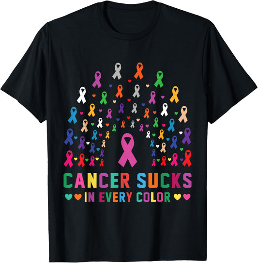 Cancer Sucks In Every Color Fighter | Funk Cancer T-Shirt