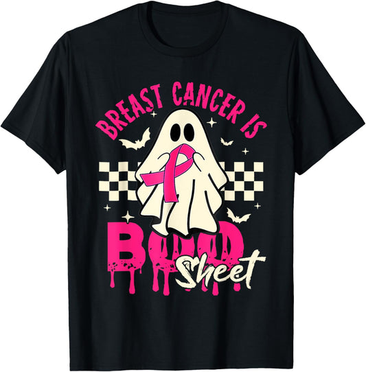 Breast Cancer Ghost Halloween Breast Cancer Awareness T-Shirt