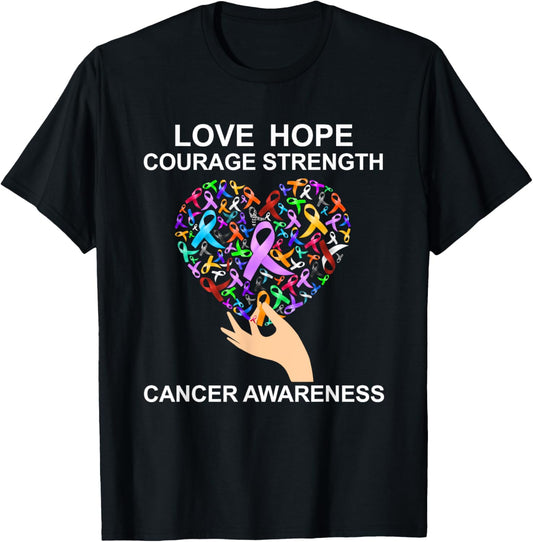 All Cancer Matters Survivors Awareness Fight Ribbon Support T-Shirt