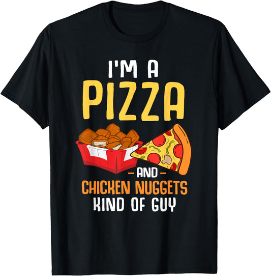 Fast Food Pizza Lover Foodie Men Boys Funny Chicken Nuggets T-Shirt