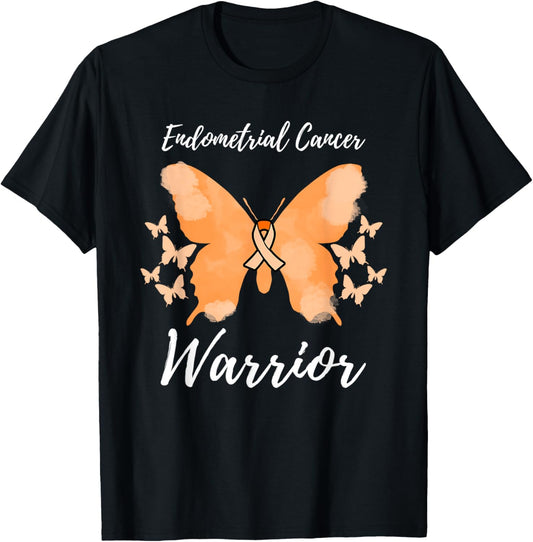 Warrior Endometrial Cancer Awareness Uterine Cancer T-Shirt