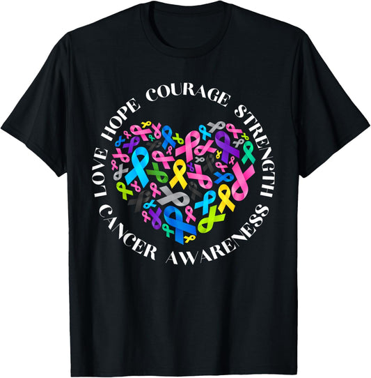 All Cancer Matters Awareness Fight All Cancer Ribbon Support T-Shirt