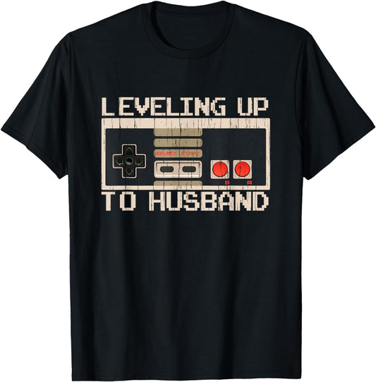 Bachelor Party Leveling Up to Husband Gaming Groom-to-be T-Shirt