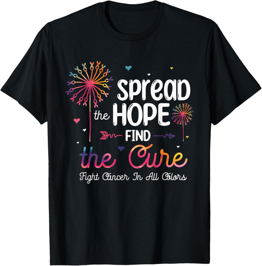 Fight Cancer In All And Every Color - Ribbons Flower Heart T-Shirt