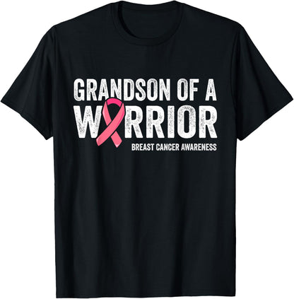 Grandson Of A Warrior Grandma Shirts, Breast Cancer Matching T-Shirt