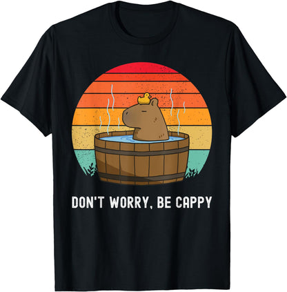 Retro Funny Capybara Don't Worry Be Capy T-Shirt