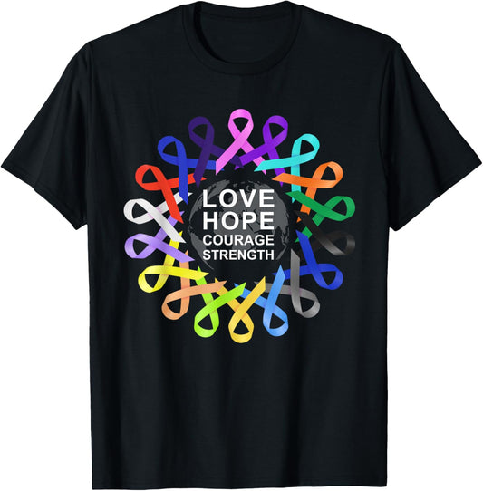 All Cancer Matters Survivors Awareness Fight Ribbon Support T-Shirt