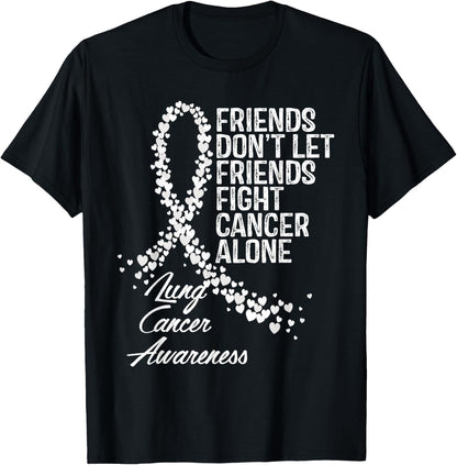 Lung Cancer Awareness Friends Fighter Support T-Shirt